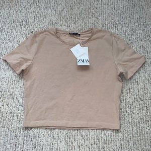 ZARA cropped short sleeve top